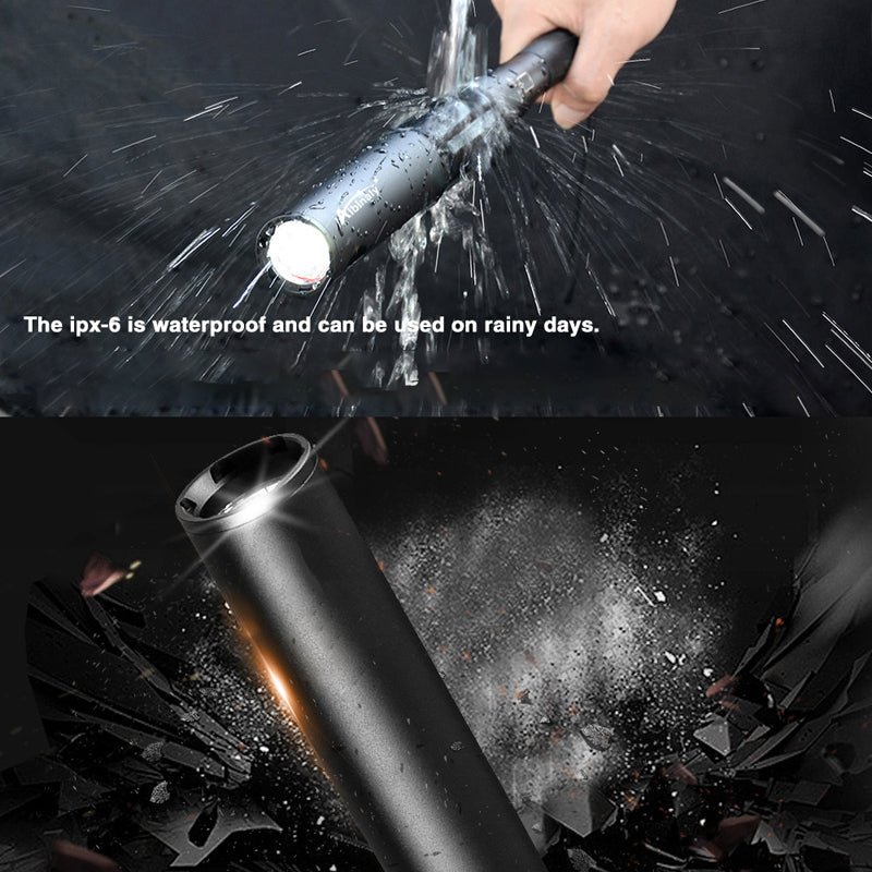 LED Flashlight Bat Shaped, Aluminum Alloy Torch Light with 3 Lighting Modes for Self Defense and Emergency