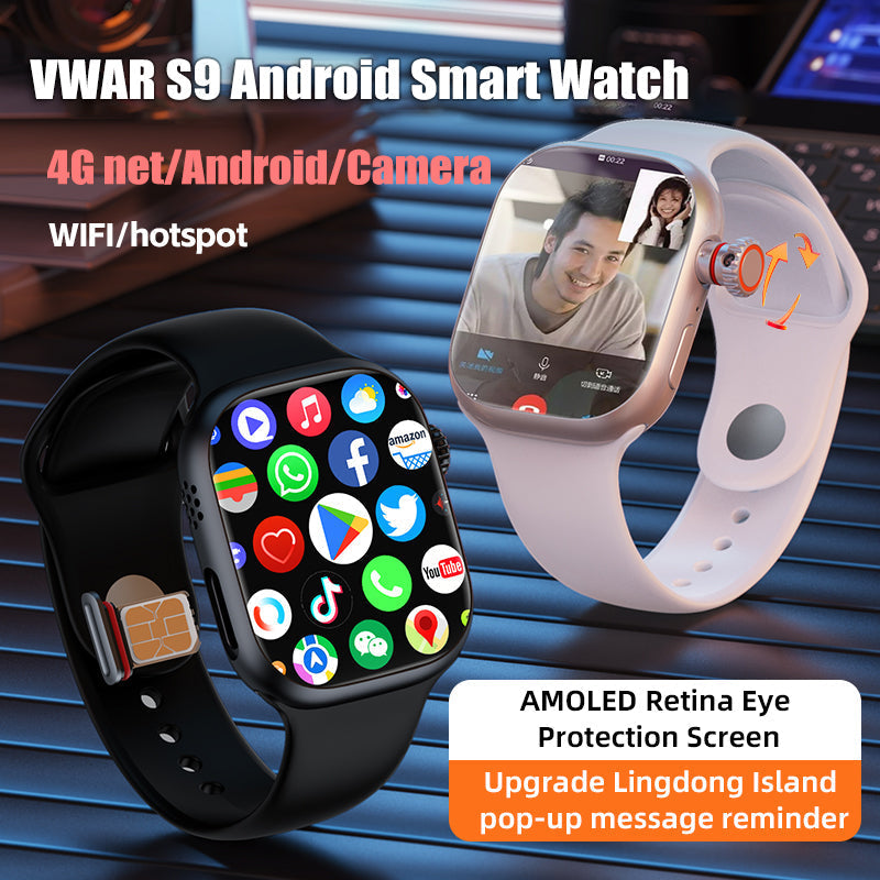 VWAR S9 | 4G Smartwatch with AMOLED Display & Retractable Camera | Enhanced Connectivity for Everyday Use