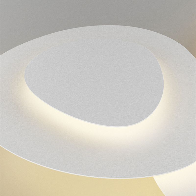 LED Flush Mount Ceiling Light 43 in White Metal Three-Disc Organic Shape Dimmable for Living Room Bedroom Dining Room Contemporary Home Ligh