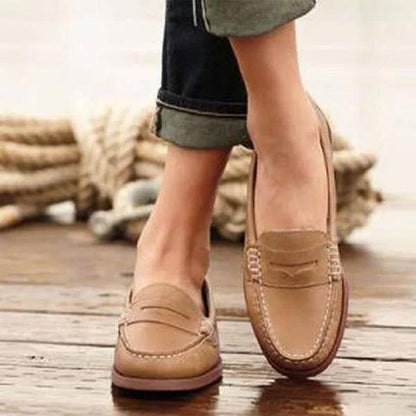 Men's Leather Slip-On Loafers Tan Brown Khaki Dress Casual Moccasin Shoes for Work Office Daily Wear