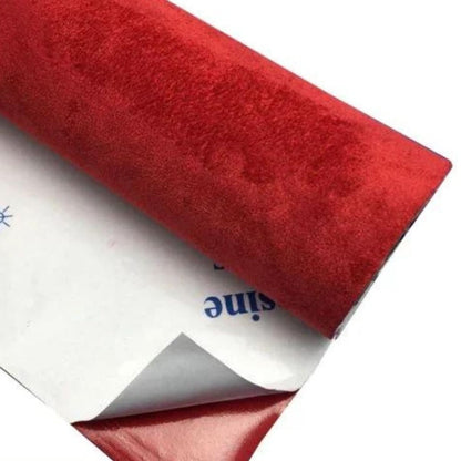Velvet Fabric Self Adhesive, Peel and Stick Velvet Upholstery Fabric for Walls, Black Velvet Fabric for Car Interior