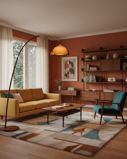Arc Floor Lamp 65 Inch Adjustable Height Metal Amber Dome Shade Reading Light Over Couch Corner Seating Mid-Century Modern E26 Base Foot Swi