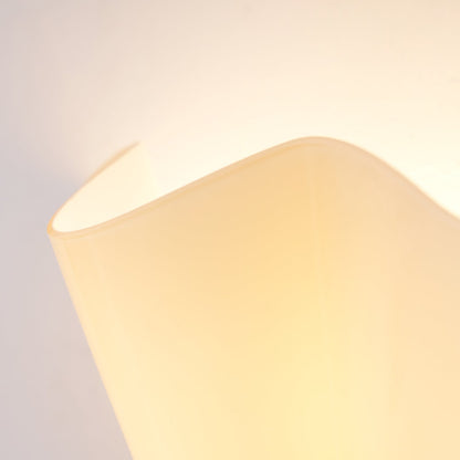 Hand-Blown Glass Wall Sconce 11 in Wide Petal Shade Lighting Fixture Bedroom Hallway Ambient Light E26 Base 110-120V Dual Bulb Decorative Mo