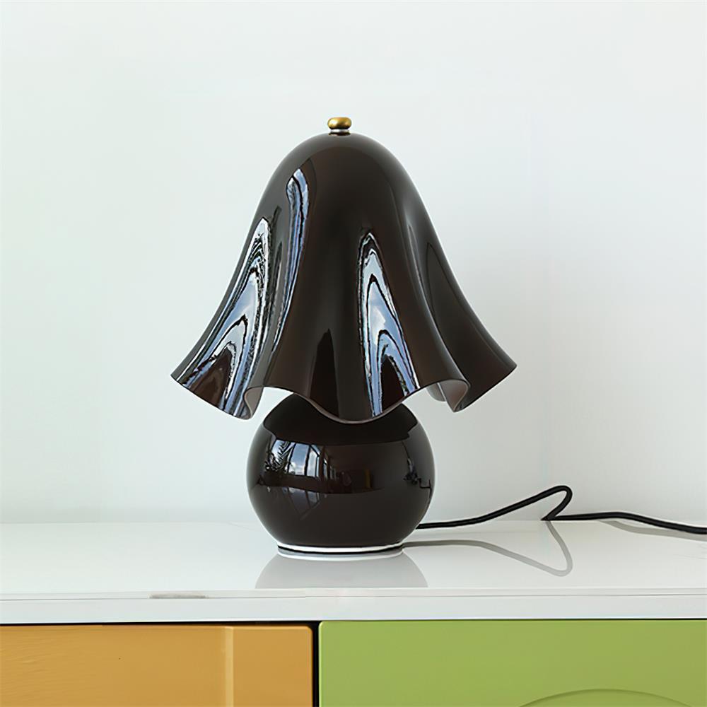 Artisan Glass Desk Lamp 12.6 Inches Tall With Sculpted Shade For Bedroom Office Nightstand Ambient Glow Multicolor Choices Contemporary Styl