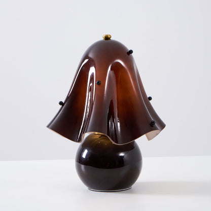 Artisan Glass Desk Lamp 12.6 Inches Tall With Sculpted Shade For Bedroom Office Nightstand Ambient Glow Multicolor Choices Contemporary Styl