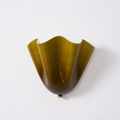 Dual-Socket Sconce Light with Textured Glass Shade in Warm Tones for Entryways & Powder Rooms