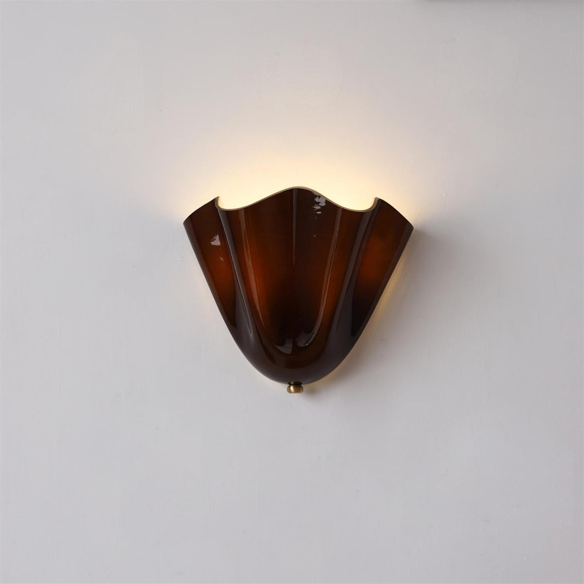 Dual-Socket Sconce Light with Textured Glass Shade in Warm Tones for Entryways & Powder Rooms
