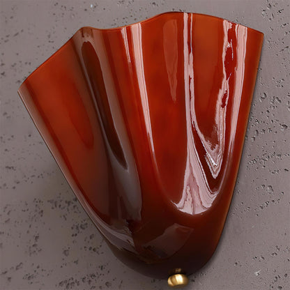 Dual-Socket Sconce Light with Textured Glass Shade in Warm Tones for Entryways & Powder Rooms