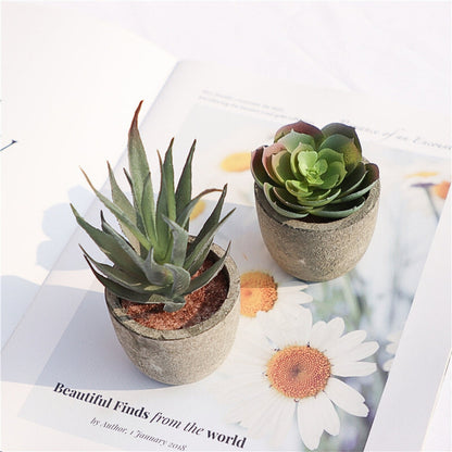 Verdea Artificial Succulent Plant - Realistic Faux Greenery, Rustic Pot