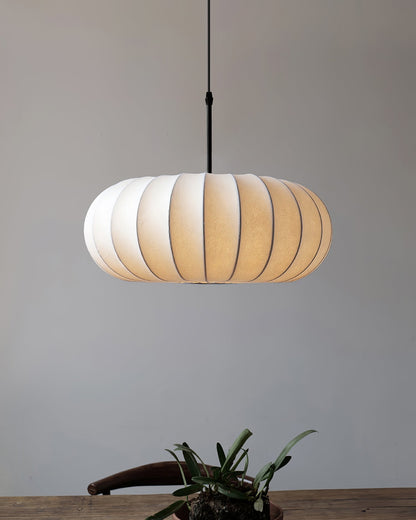 Fabric Drum Shade Hanging Lamp 20-Inch Diameter Height-Adjustable Drop Light for Dining Table Kitchen Counter Island White Black Finish Mode