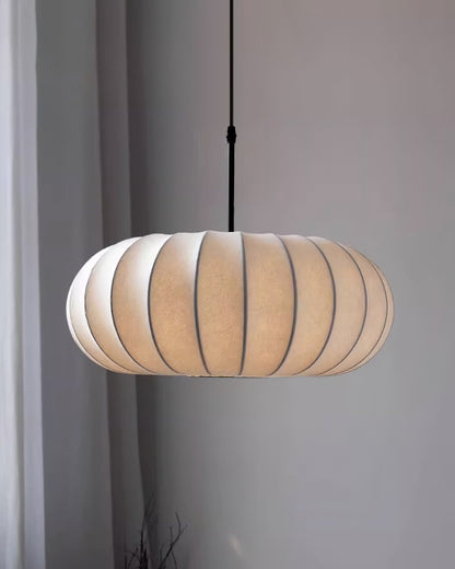 Fabric Drum Shade Hanging Lamp 20-Inch Diameter Height-Adjustable Drop Light for Dining Table Kitchen Counter Island White Black Finish Mode