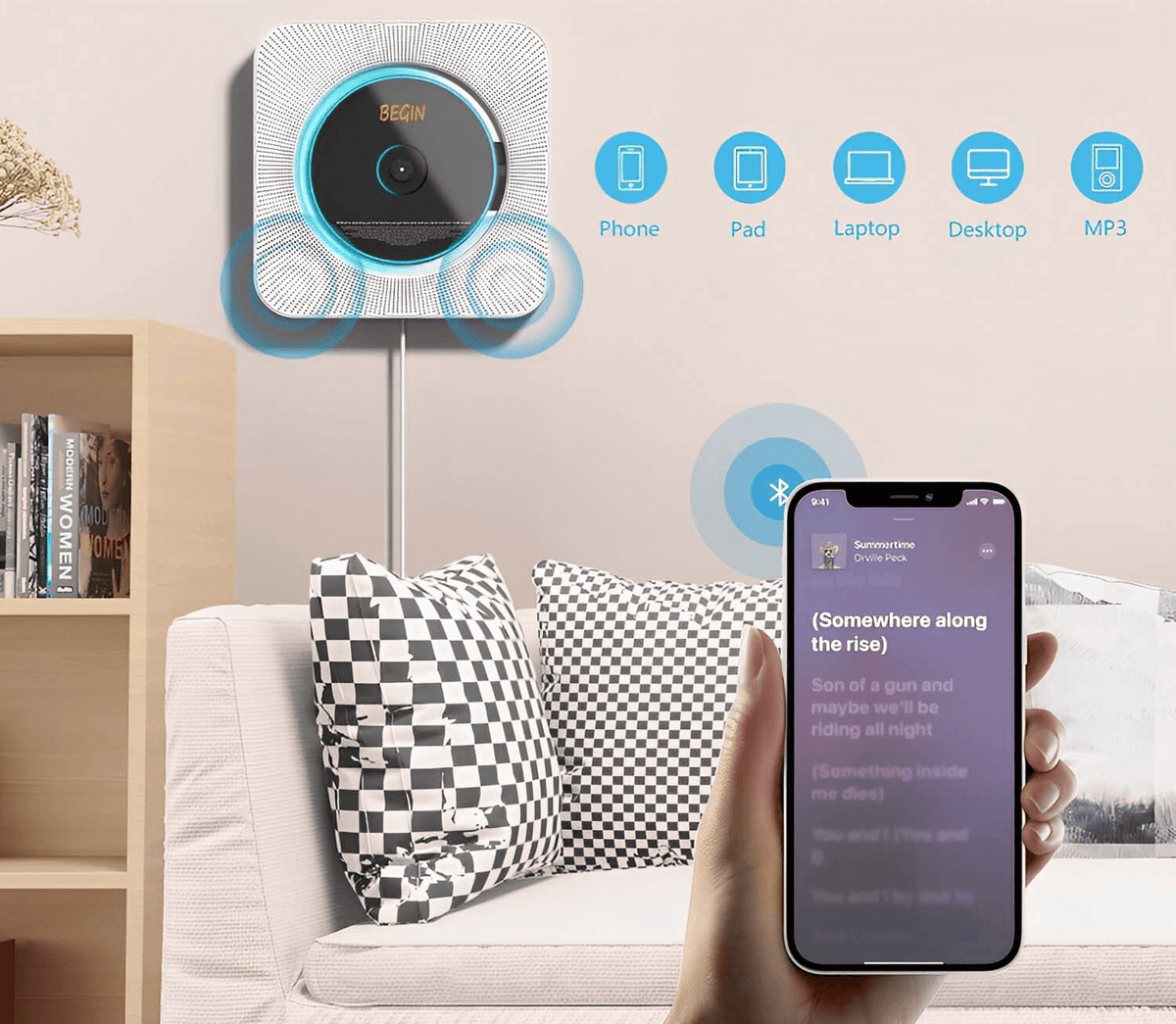 Versatile CD Player with Bluetooth & FM Radio | Crystal Clear Sound for Home Entertainment