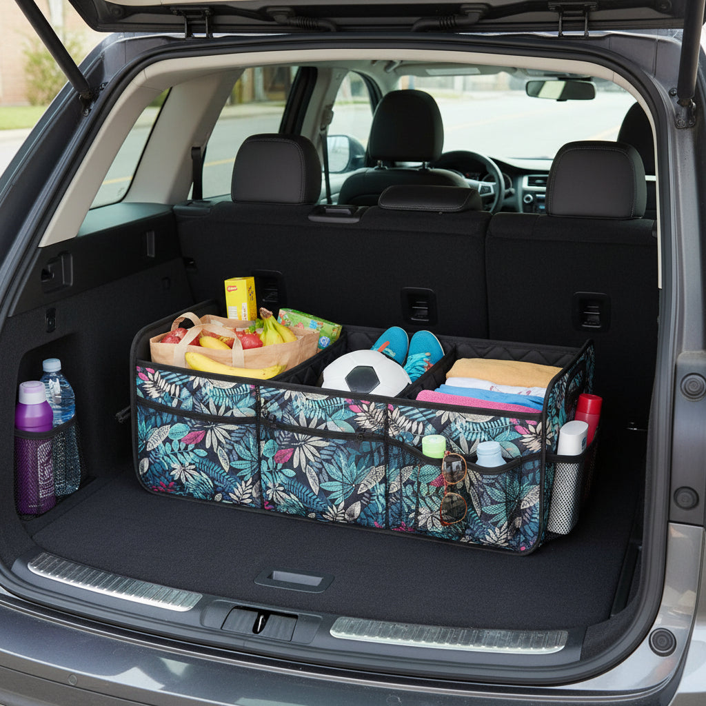 Versatile Car Trunk Organizer | Foldable Waterproof Storage Box with 50L Capacity for Efficient Vehicle Storage