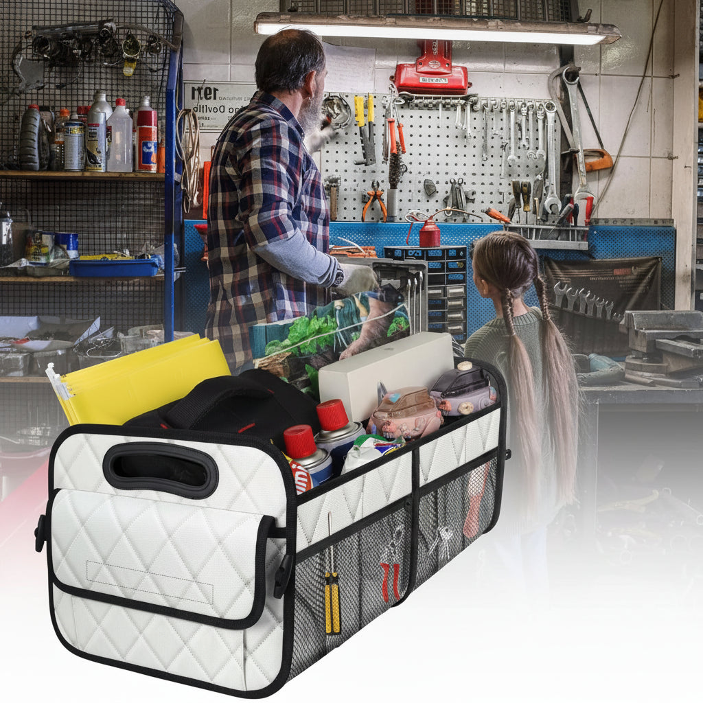 Versatile Car Trunk Organizer | Foldable Waterproof Storage Box with 50L Capacity for Efficient Vehicle Storage