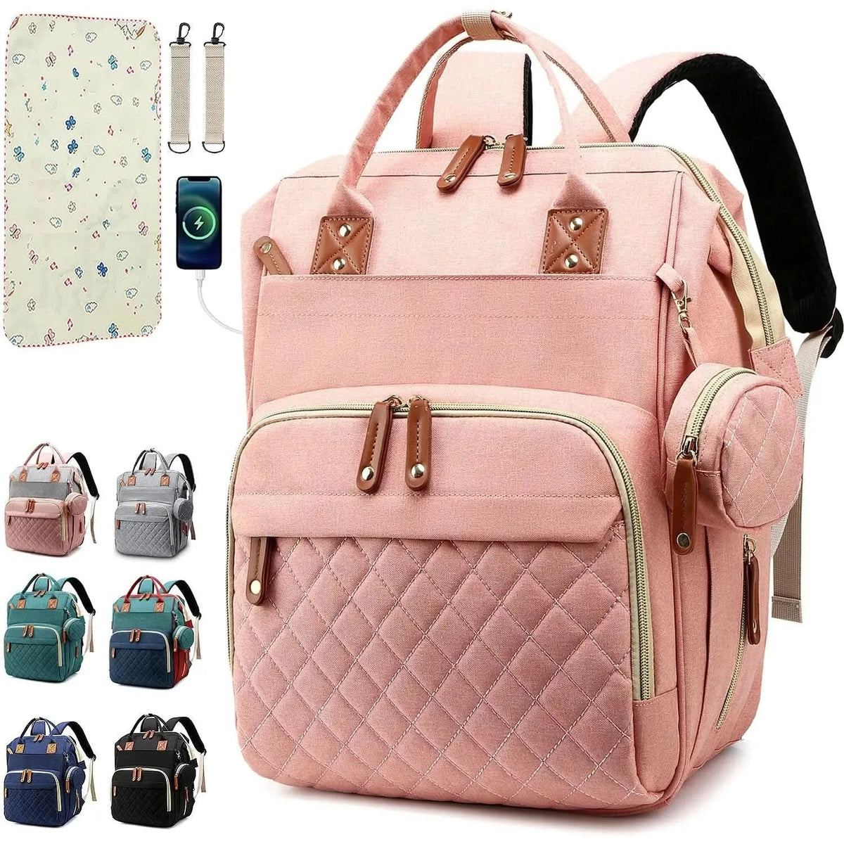 PARENTGO – Versatile diaper bag backpack with changing pad and pacifier case