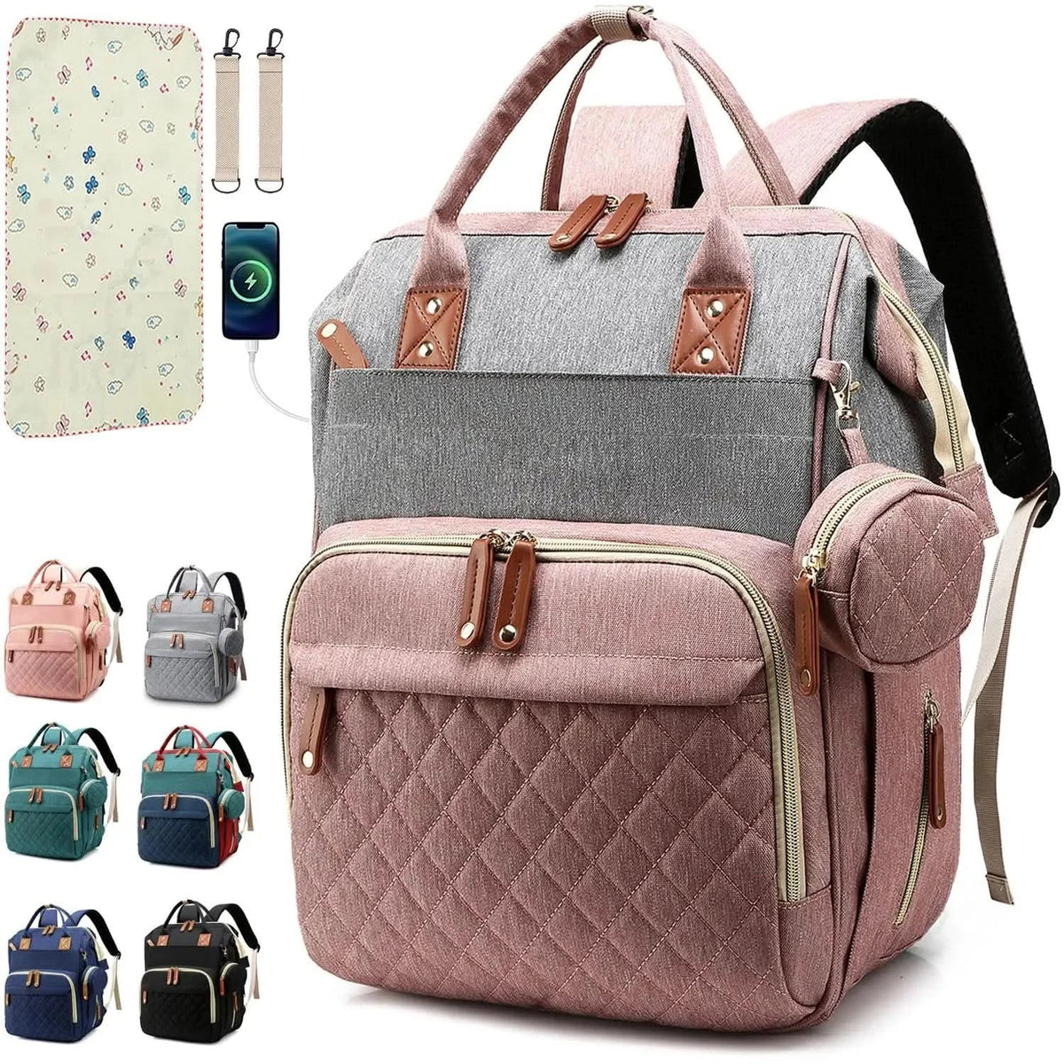 PARENTGO – Versatile diaper bag backpack with changing pad and pacifier case