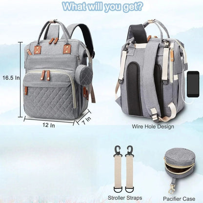 PARENTGO – Versatile diaper bag backpack with changing pad and pacifier case