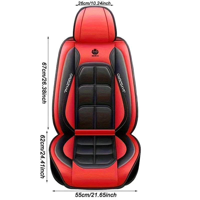 Car Seat Covers for Front Seats, Faux Leather Car Seat Cover with Padded Foam Core, Universal Auto Seat Cover
