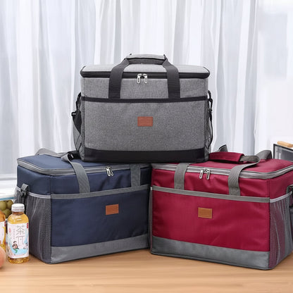 Versatile Insulated Cooler Bag with Zippered Closure for Fresh Food