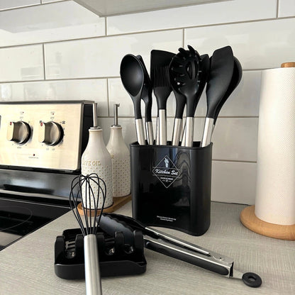 Versatile Kitchen Utensil Set | Silicone Cooking Utensils with Heat Resistance | Essential Tools for Safe Cooking
