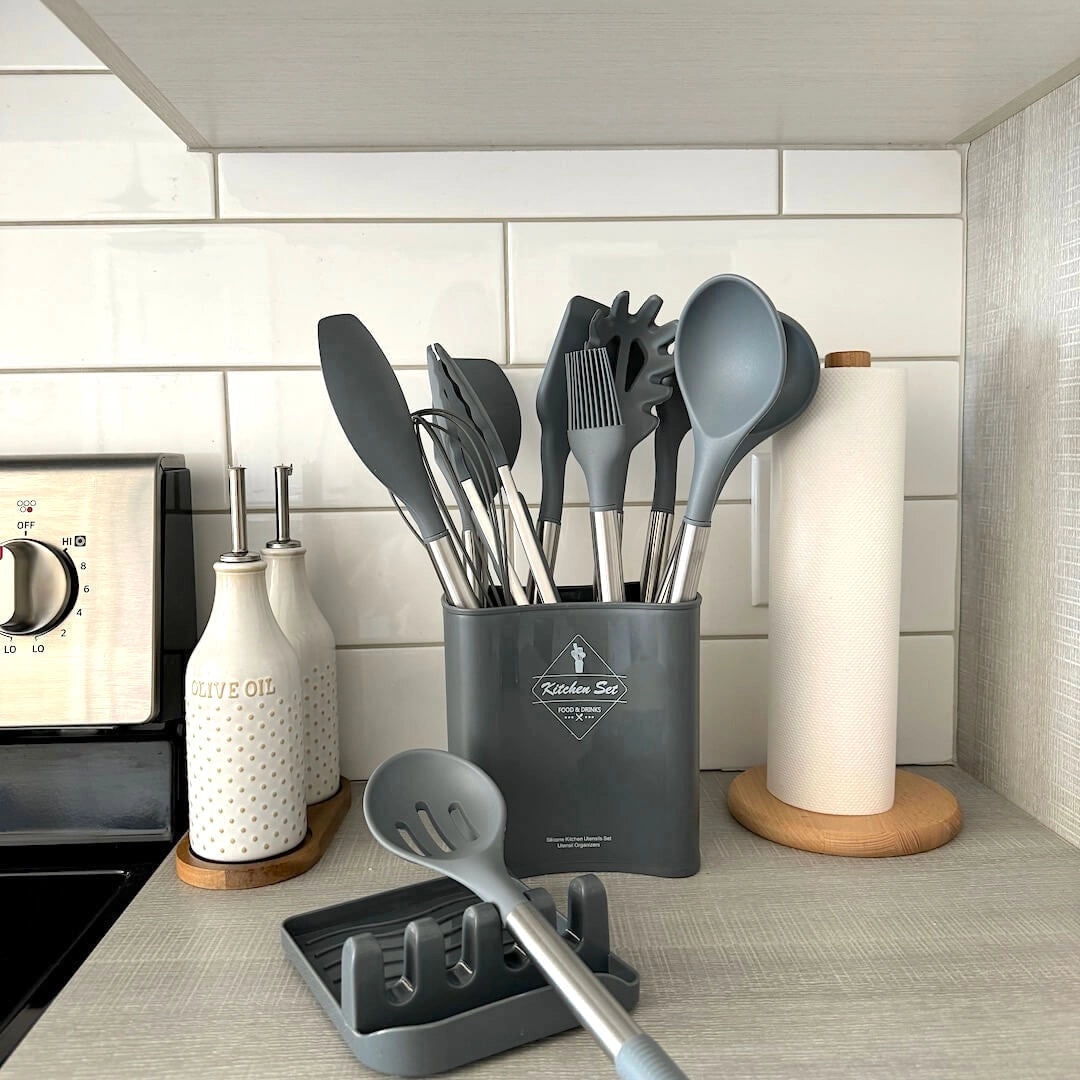 Versatile Kitchen Utensil Set | Silicone Cooking Utensils with Heat Resistance | Essential Tools for Safe Cooking