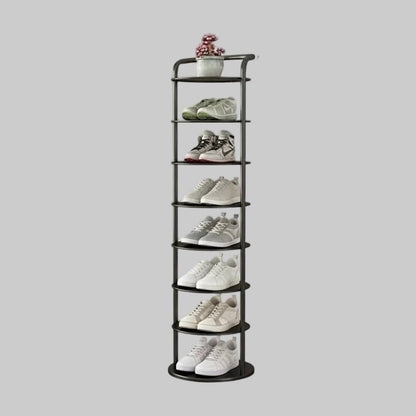 Vertical Shoe Rack | Space-Saving Metal Organizer with Multiple Tiers | Minimalist Design for Entryway Storage