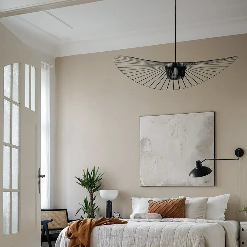 Oversized Drop Ceiling Fixture with Adjustable 59 in Cable for Open-Concept Kitchens & Dining Areas | Wide Sculptural Shade | E27 Socket | M