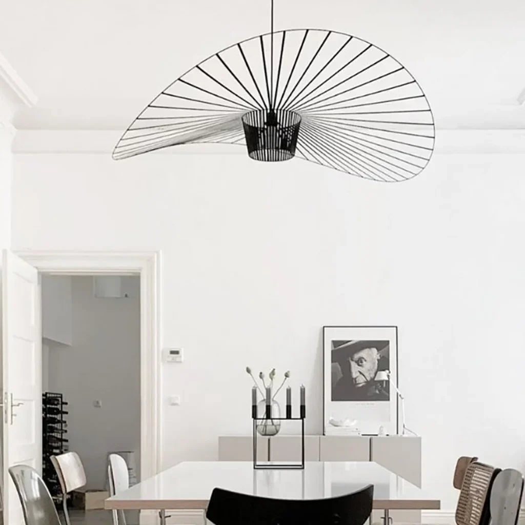Adjustable Hanging Light Metal & Fabric for Dining Table Kitchen Island Modern Ceiling Fixture E27 Socket Wide Shade Contemporary Home Decor