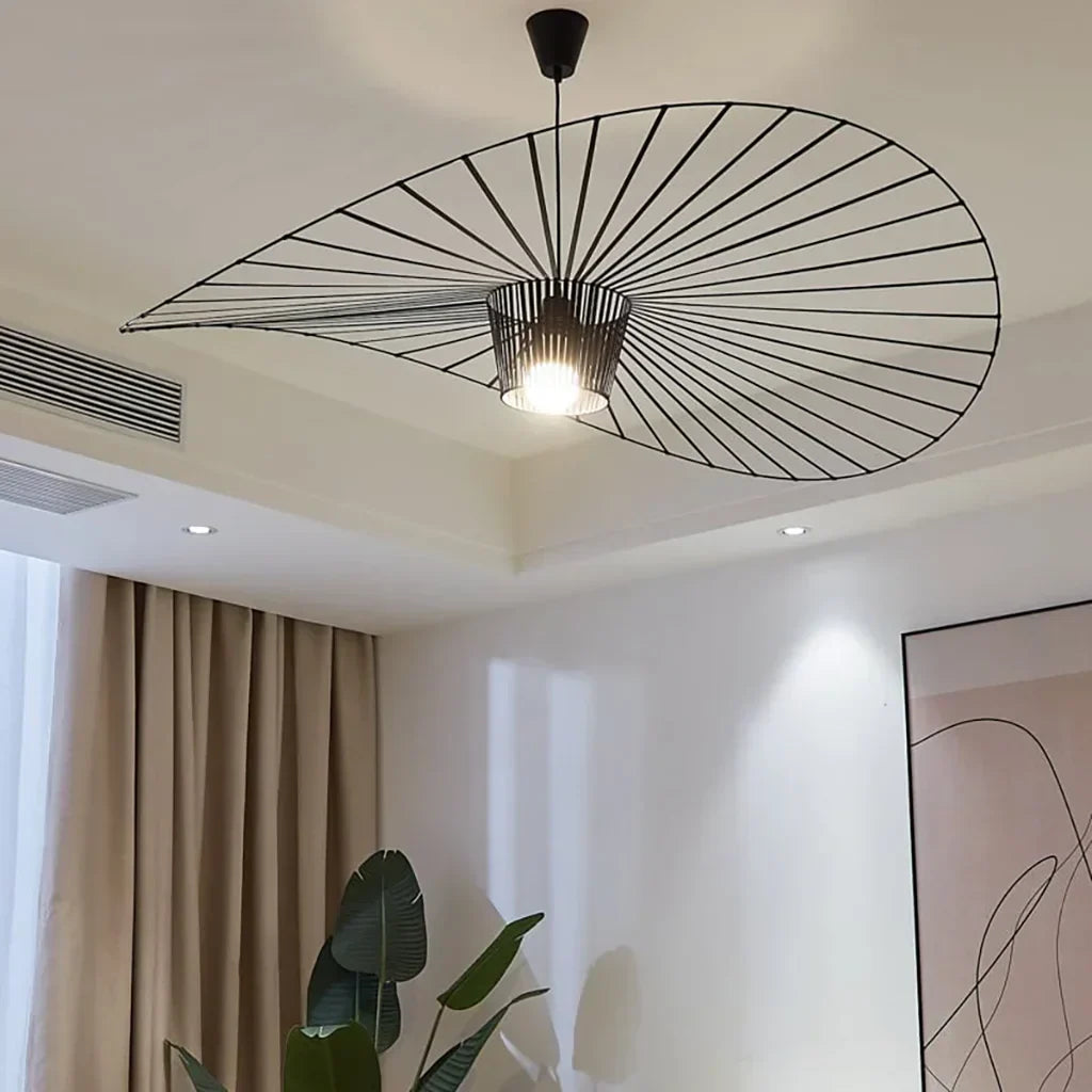 Oversized Drop Ceiling Fixture with Adjustable 59 in Cable for Open-Concept Kitchens & Dining Areas | Wide Sculptural Shade | E27 Socket | M