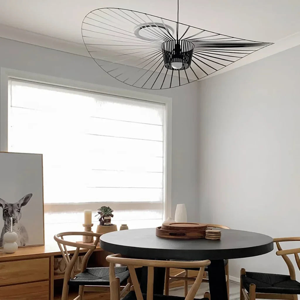 Oversized Drop Ceiling Fixture with Adjustable 59 in Cable for Open-Concept Kitchens & Dining Areas | Wide Sculptural Shade | E27 Socket | M