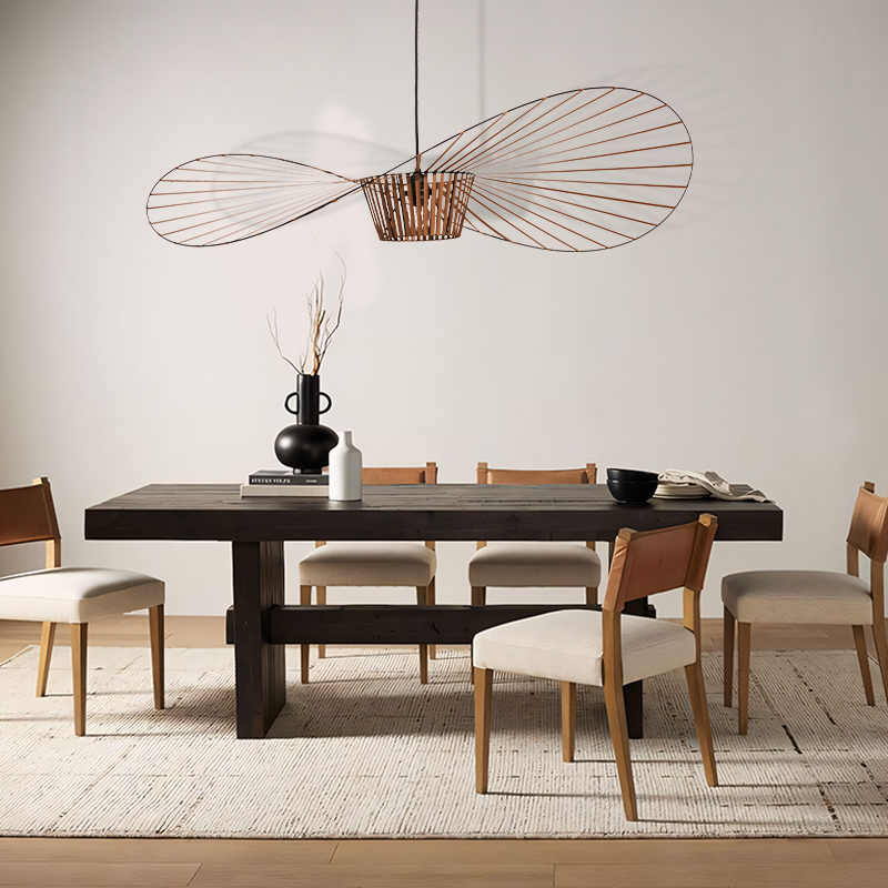 Oversized Drop Ceiling Fixture with Adjustable 59 in Cable for Open-Concept Kitchens & Dining Areas | Wide Sculptural Shade | E27 Socket | M
