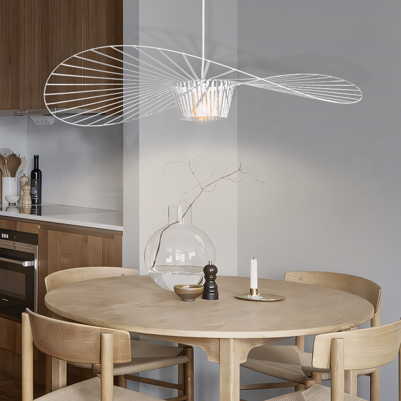 Sculptural Suspended Fixture with Adjustable Drop 59 in Diameter for Dining Tables & Open Floor Plans Kitchen Islands Modern Statement Overh