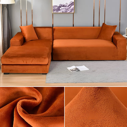 Ortekor Vexa | Modern Velvet Sectional Sofa Cover with Stretchable Fabric | Elegant Protection for Your Furniture