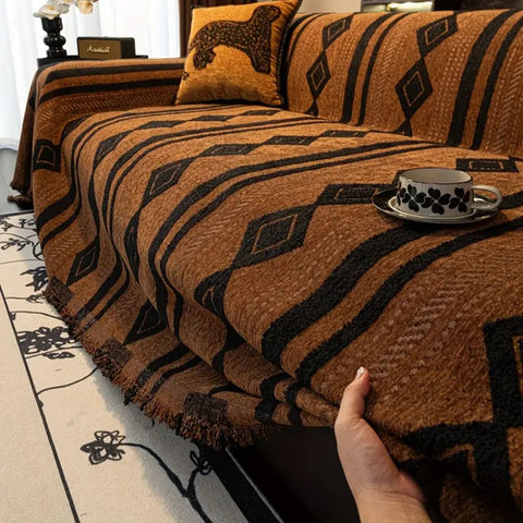 Vibe Tide Sofa Cover - Microfiber Blend, Bohemian Stripe