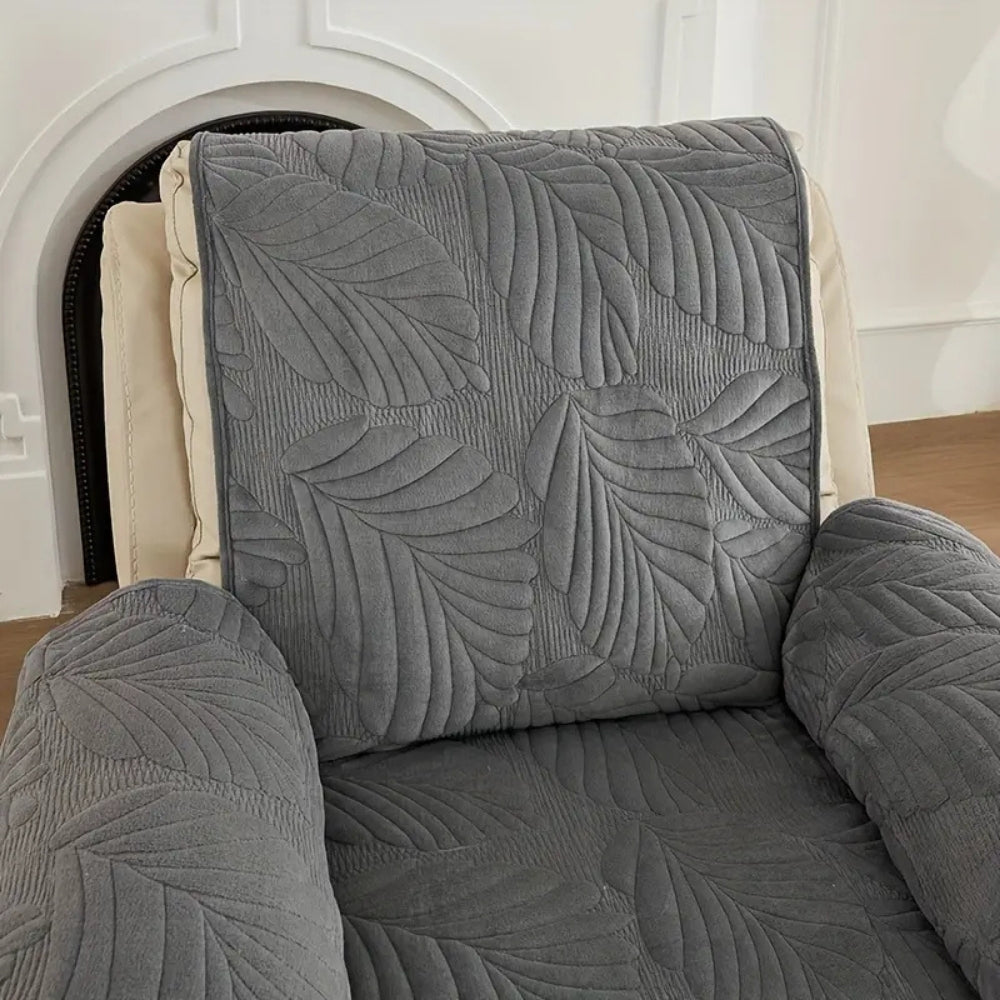 Vibrant Leaf Recliner Cover - Anti-Slip Microfibre, Universal Fit