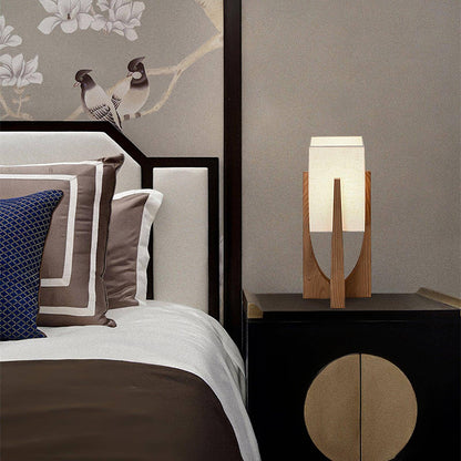 Standing Lamp with Fabric Shade 57 Inches Tall Ash Wood Uplight for Bedrooms Reading Nooks Living Spaces Modern Homes