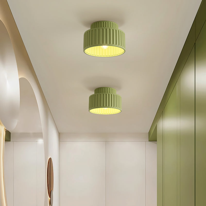 Flush Mount Resin Ceiling Light 10 in White for Low Ceilings Kitchen Hallway Bedroom Dining Room Compact Overhead Fixture E26 Socket