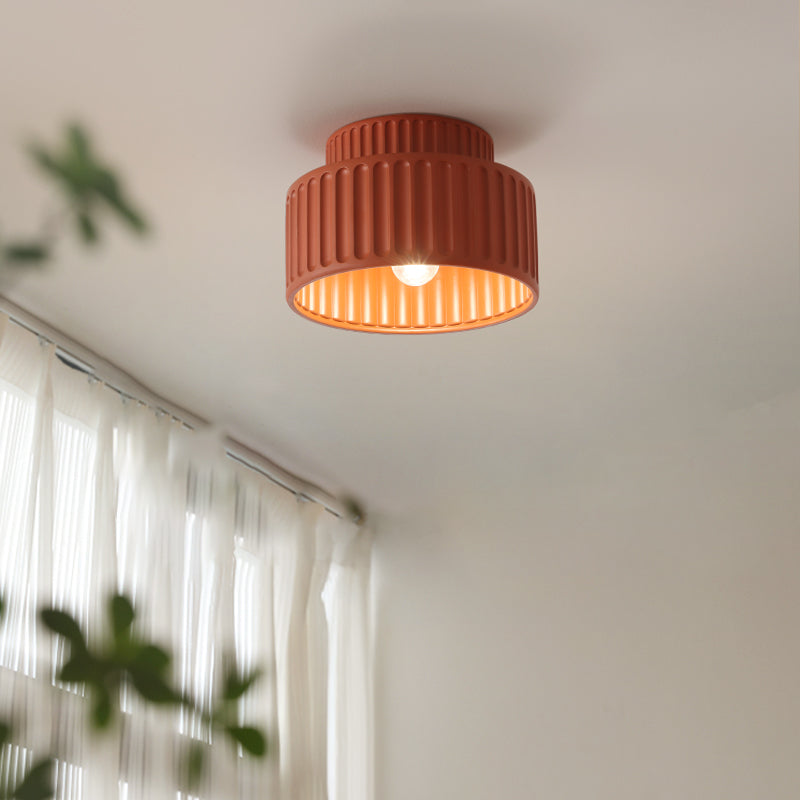 Flush Mount Resin Ceiling Light 10 in White for Low Ceilings Kitchen Hallway Bedroom Dining Room Compact Overhead Fixture E26 Socket