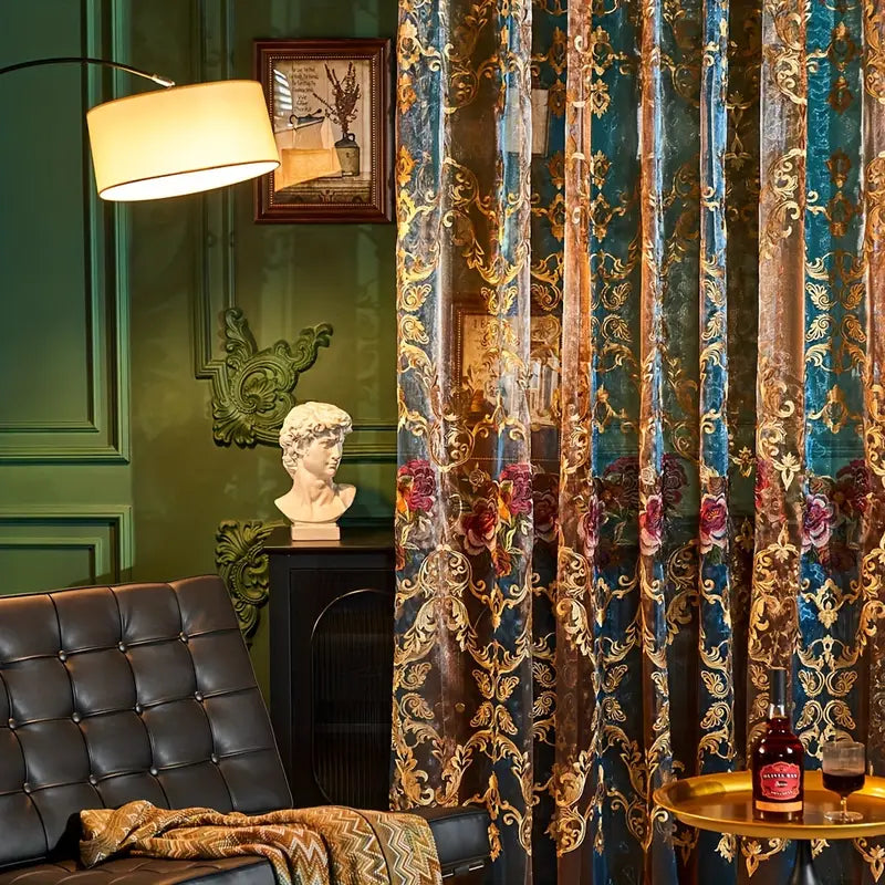 Vintage Jacquard Embroidery Curtain