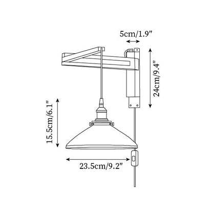Swing-Arm Sconce with Wood & Brass Construction – Adjustable Directional Lighting for Bedroom, Reading Nook, Hallway – Multiple Shade Styles