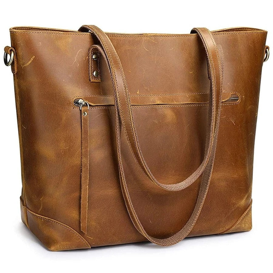 Ortekor Vintage Collection | Leather Tote Bag with Adjustable Strap | Spacious Design for Everyday Elegance