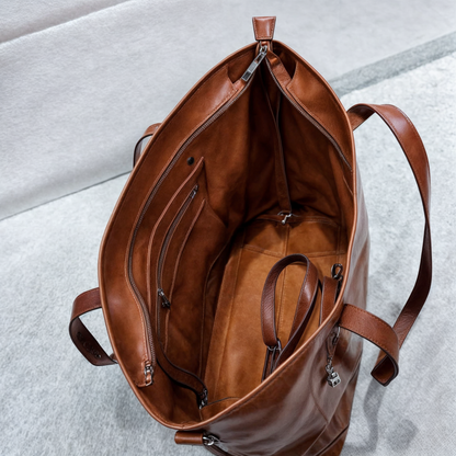 Ortekor Vintage Collection | Leather Tote Bag with Adjustable Strap | Spacious Design for Everyday Elegance