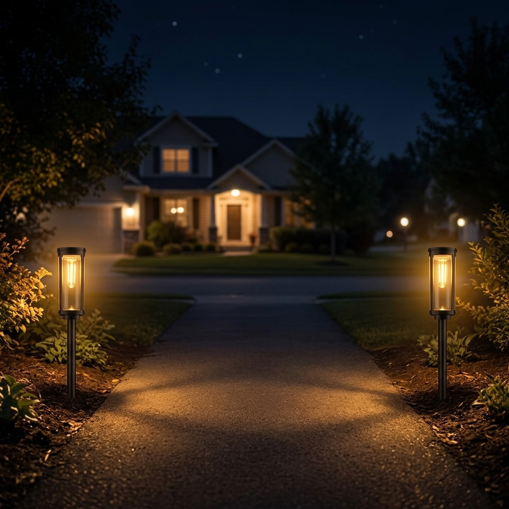 Vintage Solar Pathway Lights with Filament LED Bulb | Elegant Lantern Design for Inviting Garden Glow