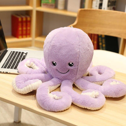Stuffed Octopus Plush Toy Large Soft Sea Creature Cuddle Pillow for Kids Bedroom Nursery Decor Gift Blue Pink White Brown Purple