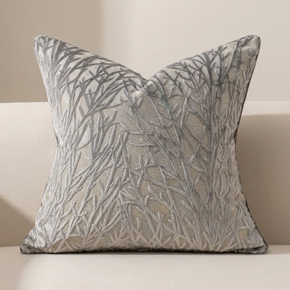 Vireo Decorative Pillow Cover - Velvet, Dark Grey Geometric Pattern, 18x18