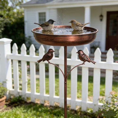 Bird Bath with Stand | Sturdy Metal Bowl