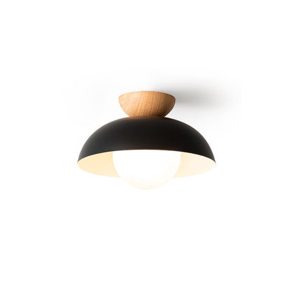 Glass Shade Ceiling Light Fixture 12 Inch Metal Overhead Lamp E26 Base for Kitchen Island Dining Room Modern Suspended Lighting White Black