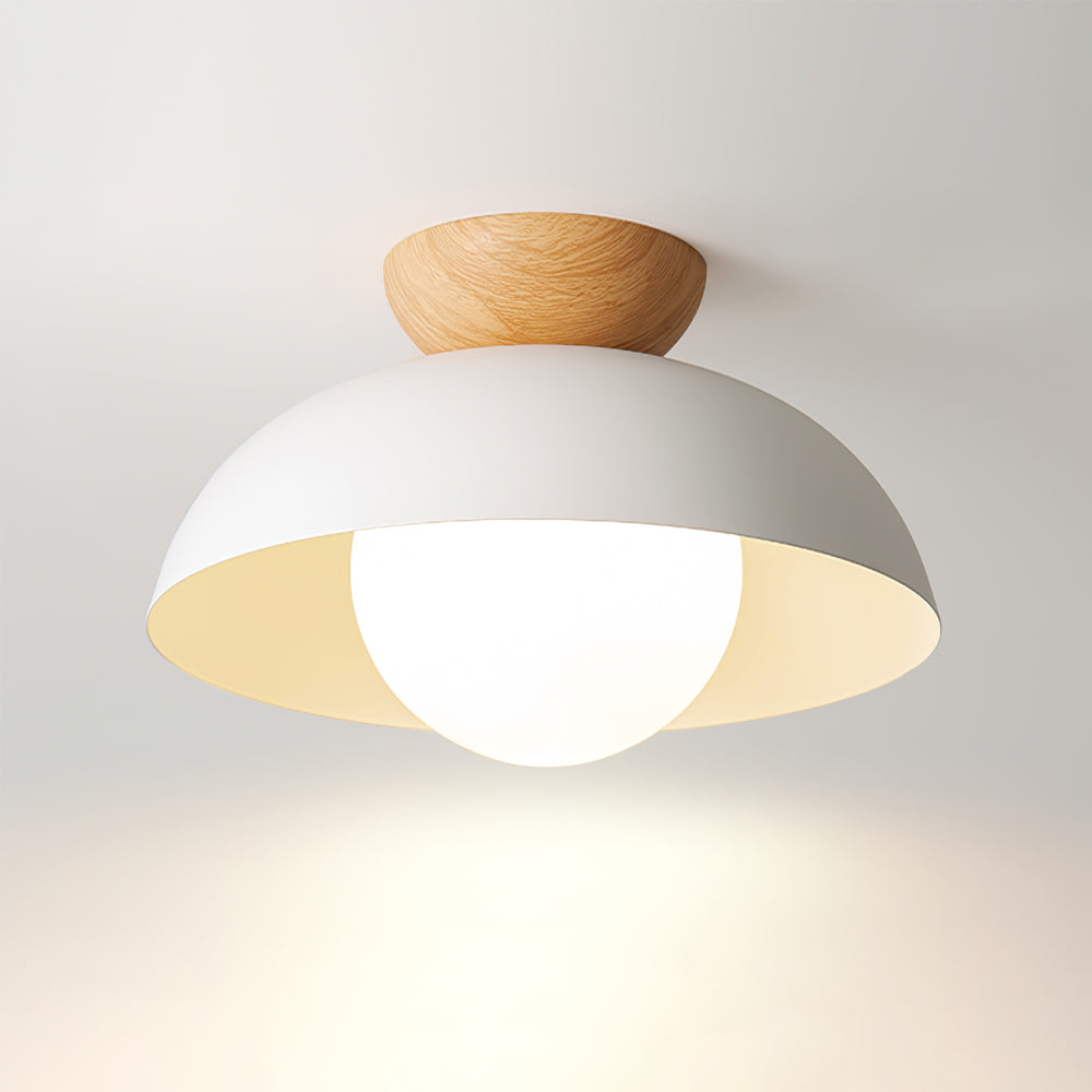 Glass Shade Ceiling Light Fixture 12 Inch Metal Overhead Lamp E26 Base for Kitchen Island Dining Room Modern Suspended Lighting White Black