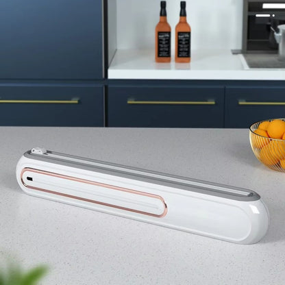 Magnetic Wrap Dispenser with Precision Cutter for Plastic Wrap, Foil & Parchment Paper – Space-Saving Kitchen Organizer, BPA-Free