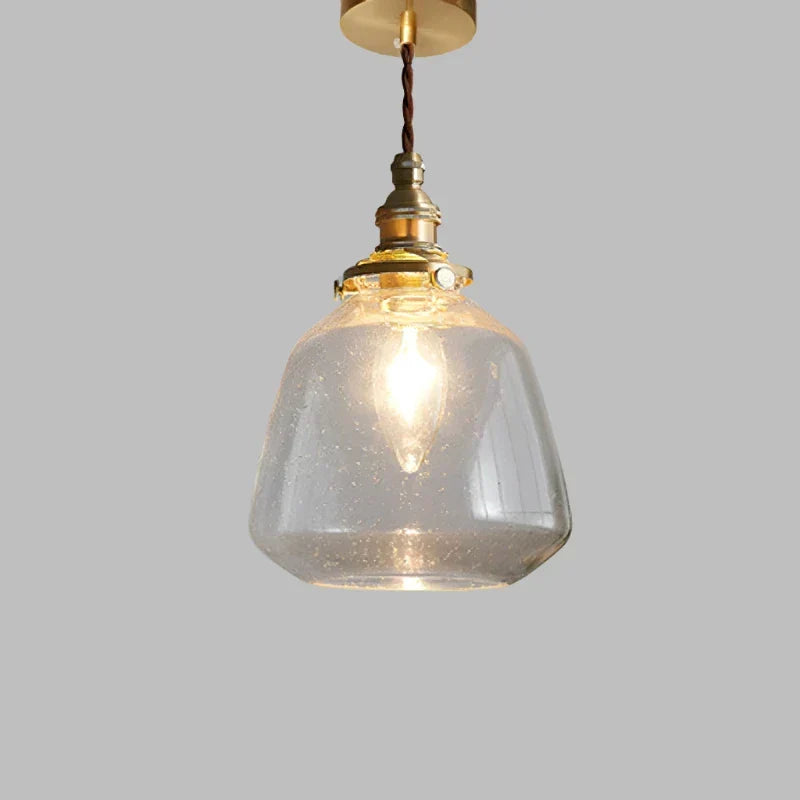Clear Glass Hanging Lamp E27 Socket 6 in Diameter Scandinavian Style for Dining Room Kitchen Island Over Table Adjustable Cord Modern Minima